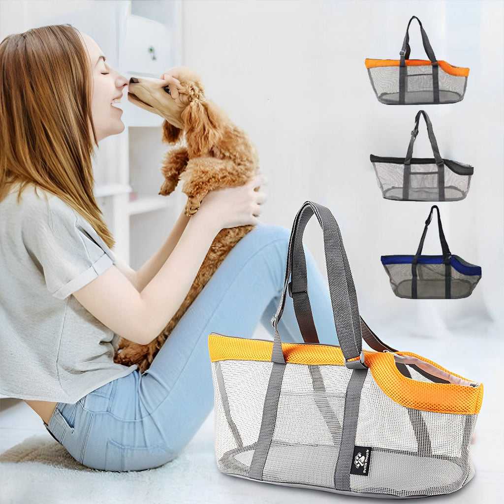 Breathable Mesh Pet Carrier Bag – Orange, 2-Pack