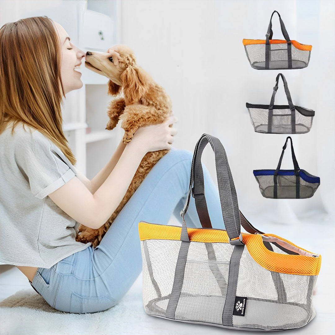 Breathable Mesh Pet Carrier Bag – Orange, 2-Pack