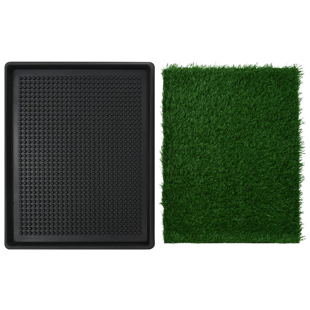 NNEVL Pet Toilet with Tray and Artificial Turf Green 64x51x3 cm WC