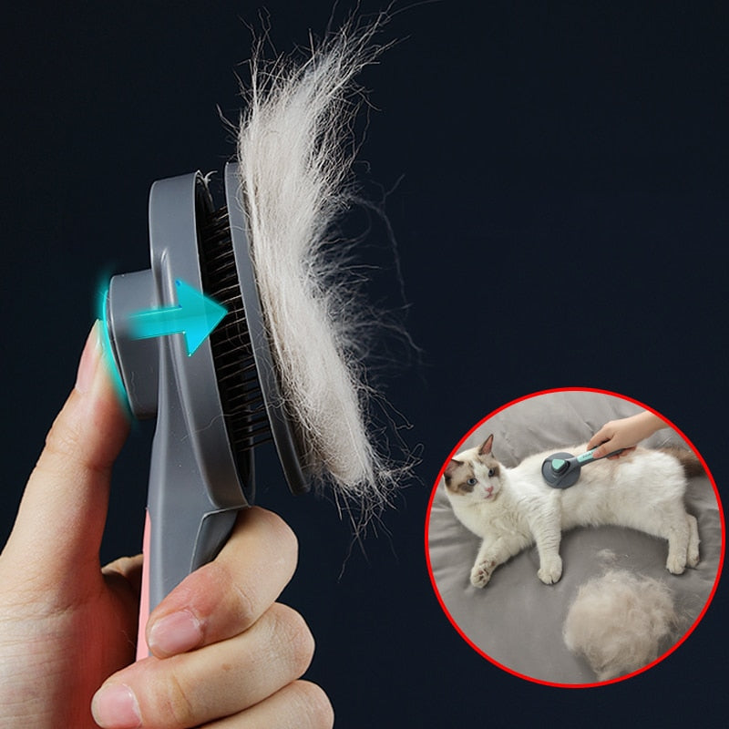 Self-Cleaning Pet Grooming Brush for Dogs & Cats