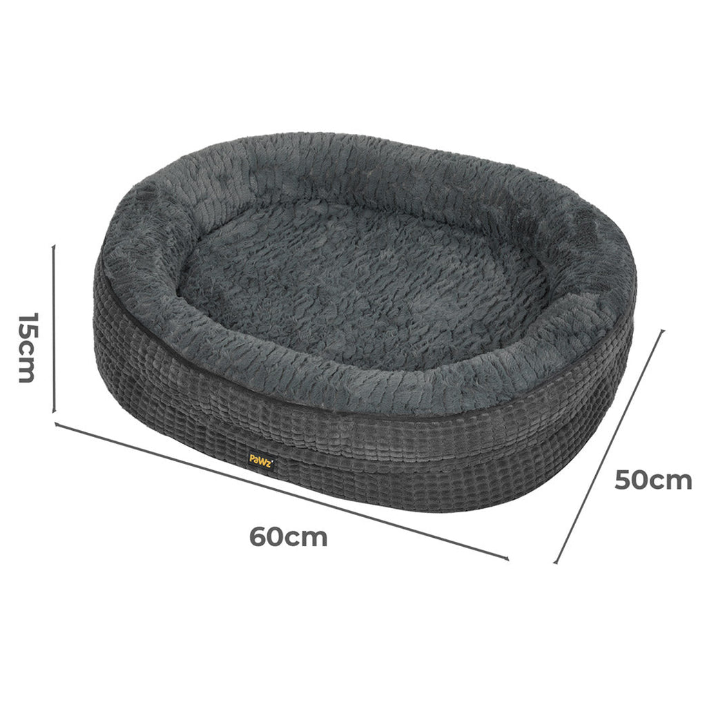 Pawz Orthopedic Plush Dog Bed Soft Washable Pet Bed Grey Cosy Cushion S Size
