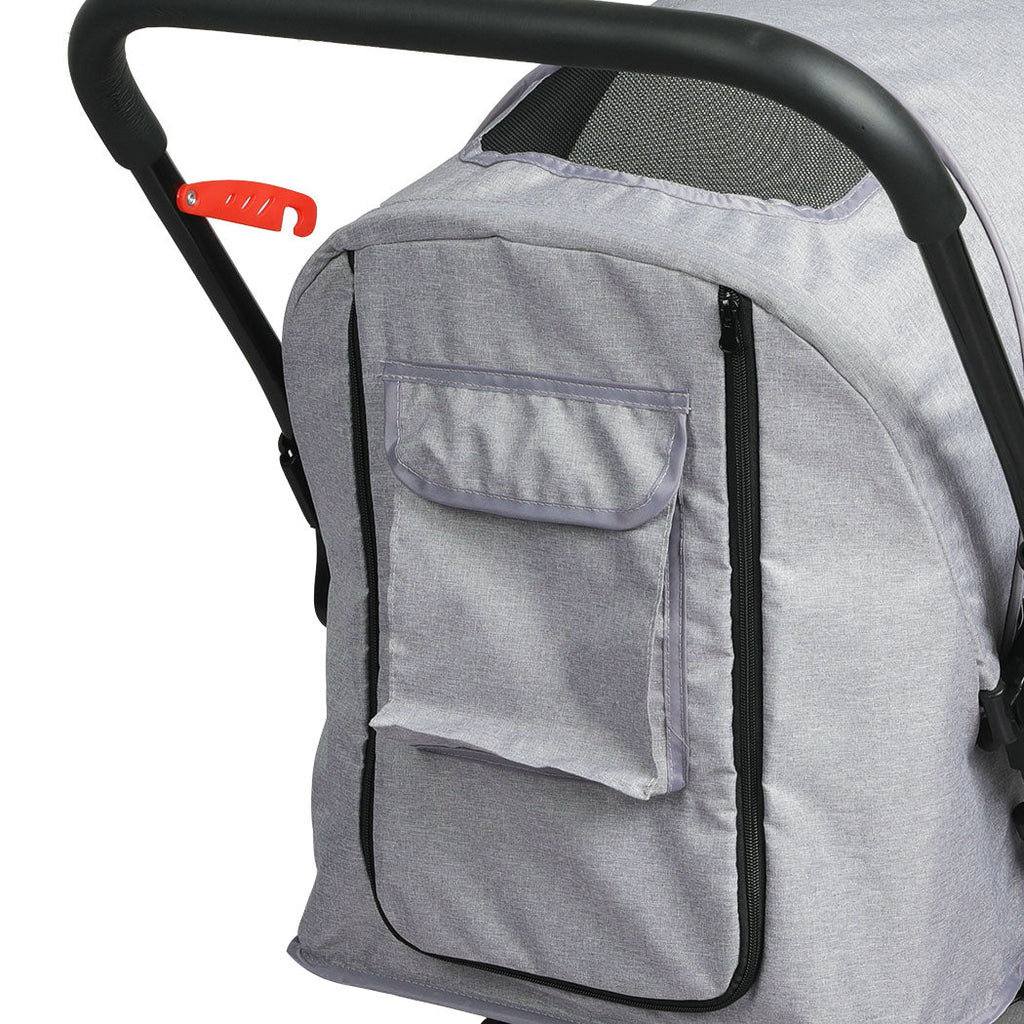 PaWz Pet Stroller Pram – Dog & Cat Carrier, Grey