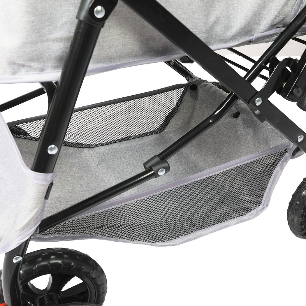 PaWz Pet Stroller Pram – Dog & Cat Carrier, Grey